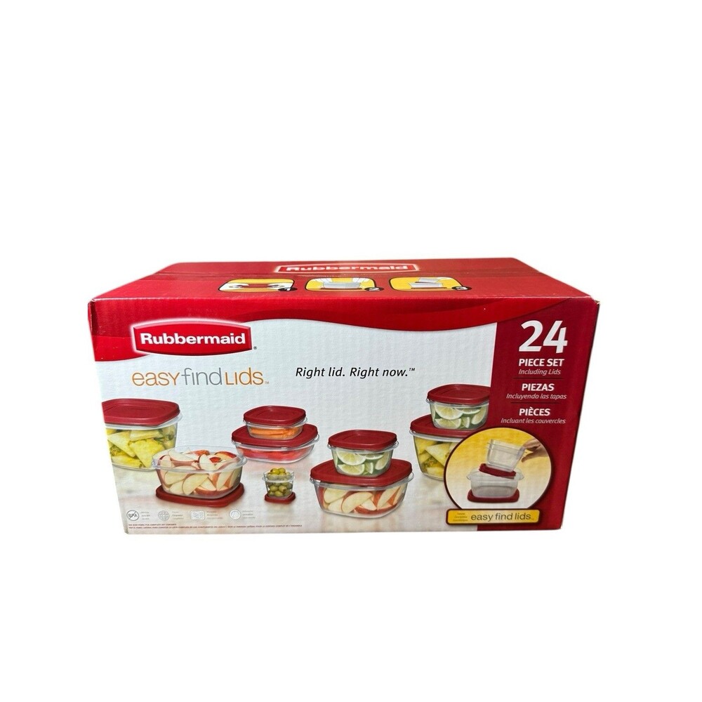 Rubbermaid Easy Find Lids 24-Piece Food Storage Set with Red Lids